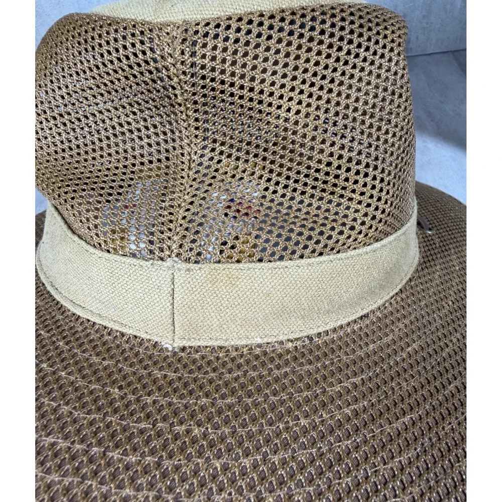 Henschel Hat Co Breezer Mesh Safari Sun Hat Tan Cotton Mens XL Adjustable Cord